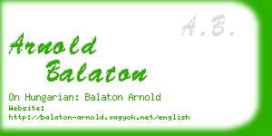 arnold balaton business card